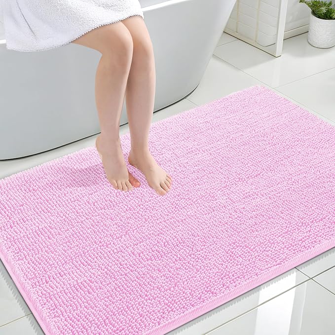 OLANLY Large Bathroom Rugs 44x32, Extra Soft Absorbent Chenille Bath Rugs by OLANLY