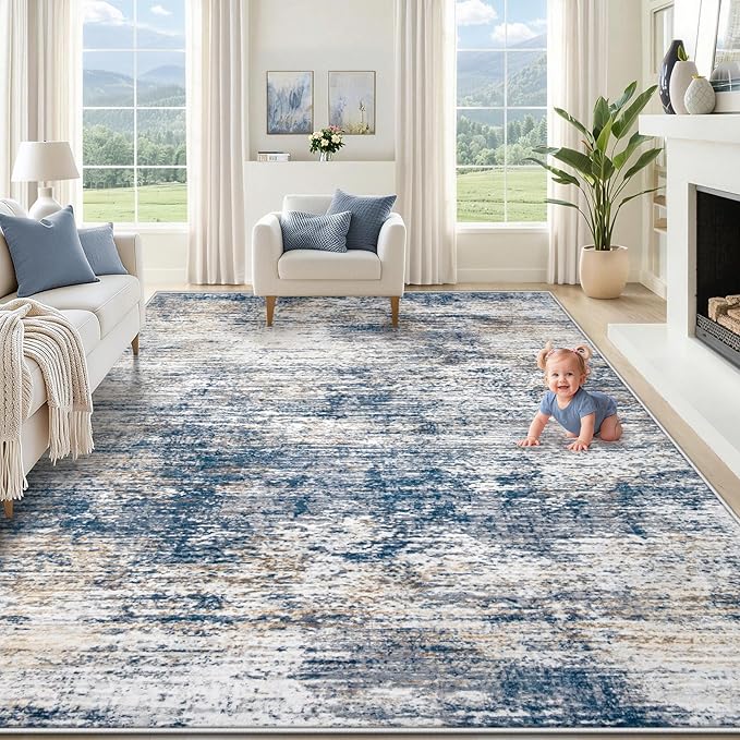 XLUEZ 8x10 Area Rugs for Living Room, Washable Modern Abstract Large Area Rug by XLUEZ