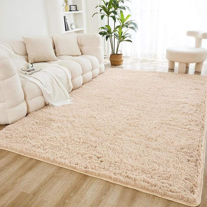 Litanika 5x8 Shag Area Rug for Living Room Bedroom, Non-Shedding Modern Indoor by Litanika