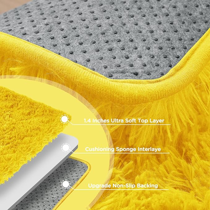 9x12 Yellow Area Rugs for Living Room, Large Fluffy Shag Rug for Bedroom Nursery - Image 7