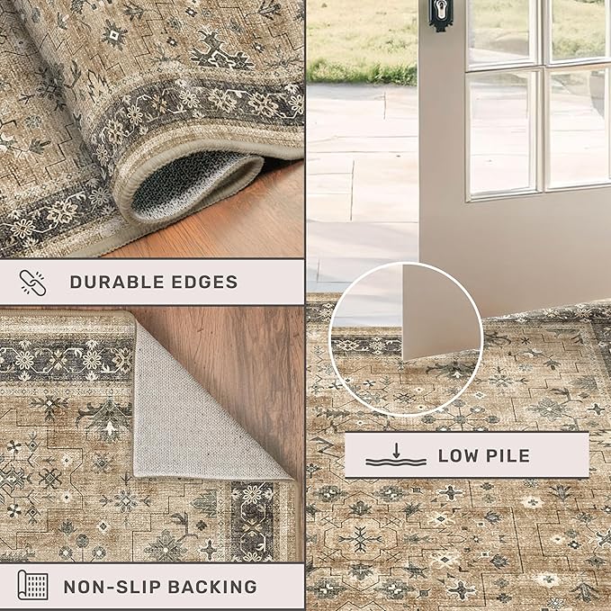 Vintage Taupe Sage 10x12 Rug for Living Room - Image 5