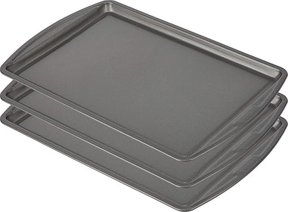 GoodCook Everyday Nonstick Carbon Steel 13” x 9” Baking Sheet Set, 3 Pack – by GoodCook