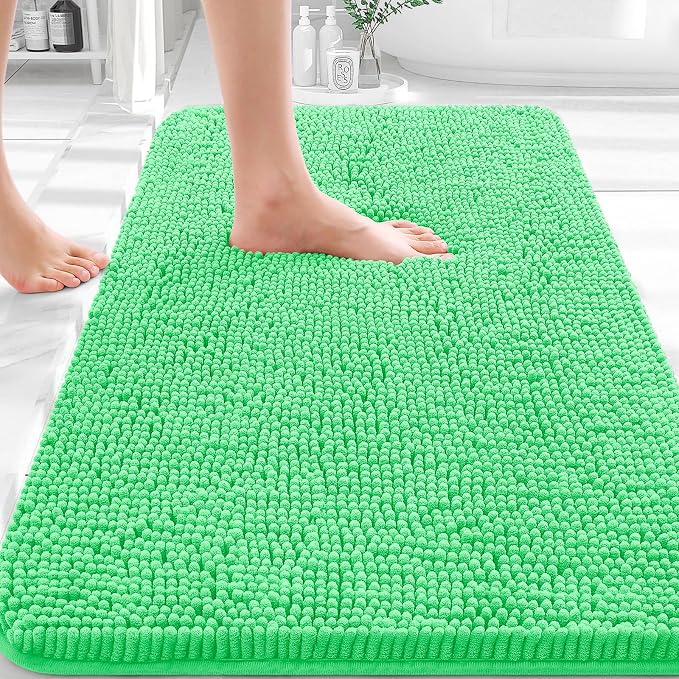 OLANLY Bathroom Rugs 30x20, Extra Soft Absorbent Chenille Bath Rugs, Rubber by OLANLY