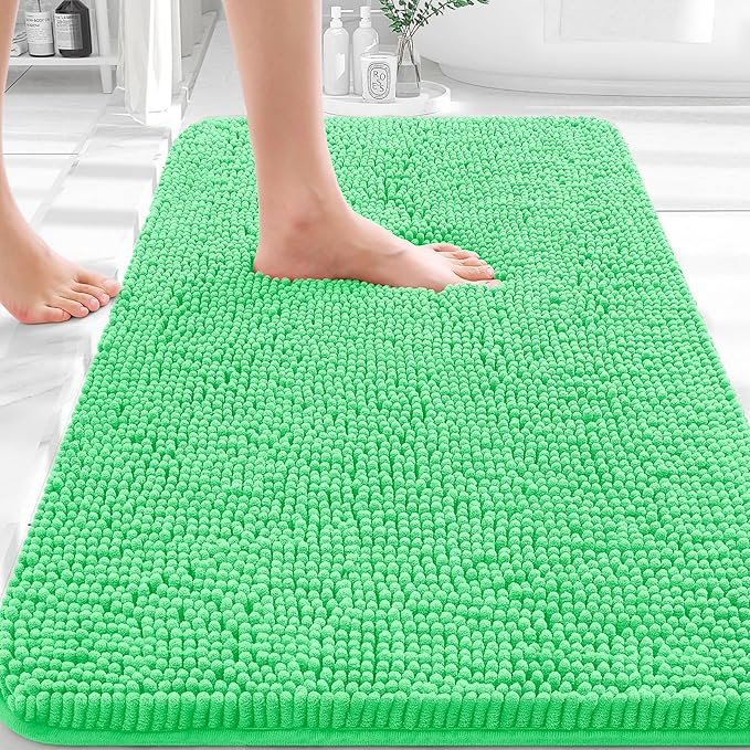 OLANLY Bathroom Rugs 32x20, Extra Soft Absorbent Chenille Bath Rugs, Rubber by OLANLY