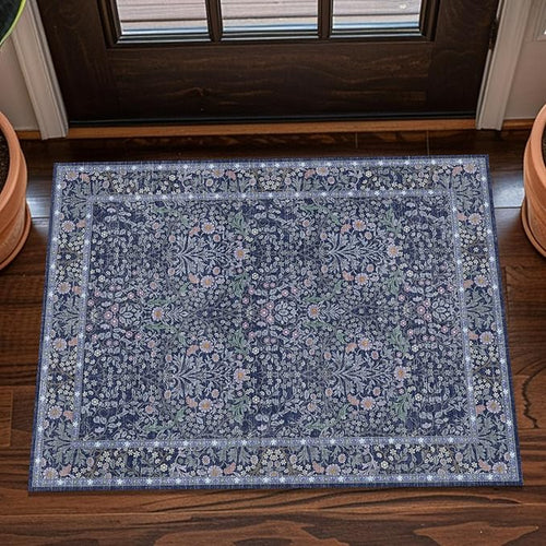 2x3 Area Rug Washable Entry Rug, Vintage Floral Thin Rug by Unknown
