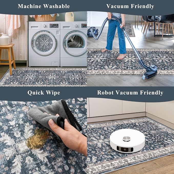 Kitchen Rug Sets 4-Piece with Runner – Washable Non-Slip Floor Mats - Image 6