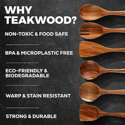 Zulay Kitchen 6 Piece Wooden Spoons - Image 4