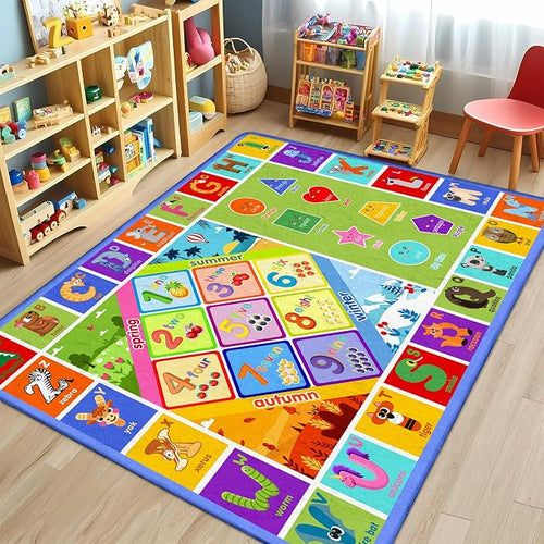 8x10 Kids Rug for Classroom & Playroom by Itvgekp