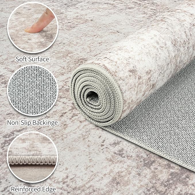 Area Rugs 6x9 Living Room: Large Soft Washable Rug Modern Abstract Anti-Skid - Image 8