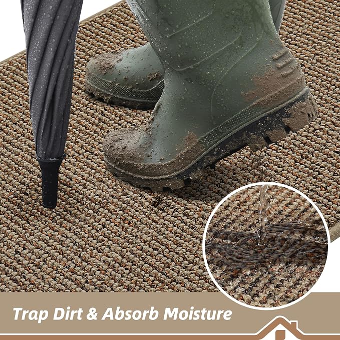 BEQHAUSE Dirt Trapper Door Mat 20" x 48", Non-Slip Washable Doormats Entrance - Image 3