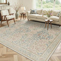 GENIMO 8x10 Washable Area Rug, Non-Slip Vintage Boho Floral Carpet, Soft by GENIMO