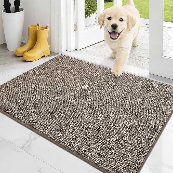 PURRUGS Dirt Trapping Door Mat 24" x 35.5", Non-Slip Machine Washable Entry Rug by PURRUGS