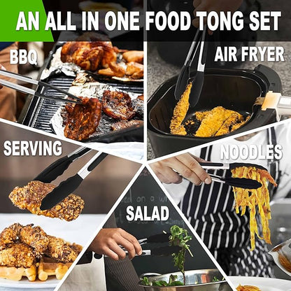 Anaeat Non-Stick Silicone Locking Tong Set of 3 - Image 7