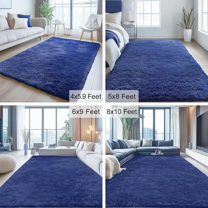 OLANLY 3x3 Machine Washable Small Bedside Rug, Soft Fluffy Shaggy Entryway - Image 8