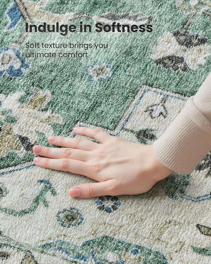 AMADA HOMEFURNISHING 2'6"x10' Washable Area Rug, Low-Profile Entryway Rug - Image 6