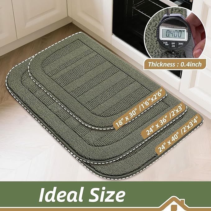 BEQHAUSE 30x18 Inch Kitchen Rug Mat Durable Kitchen Rugs Non-Slip Washable - Image 4