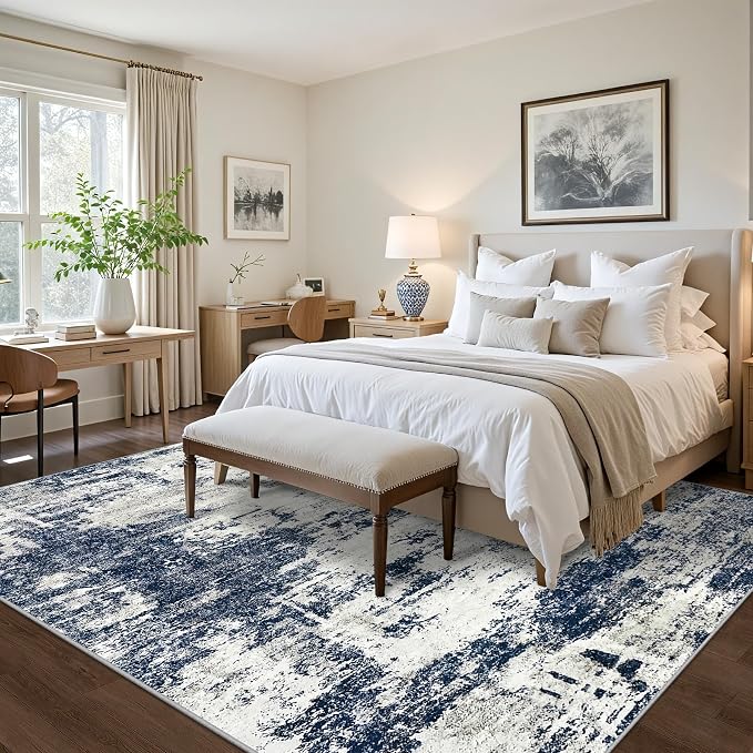 8x10 Area Rug for Living Room Bedroom: Abstract Washable Rug - Image 3