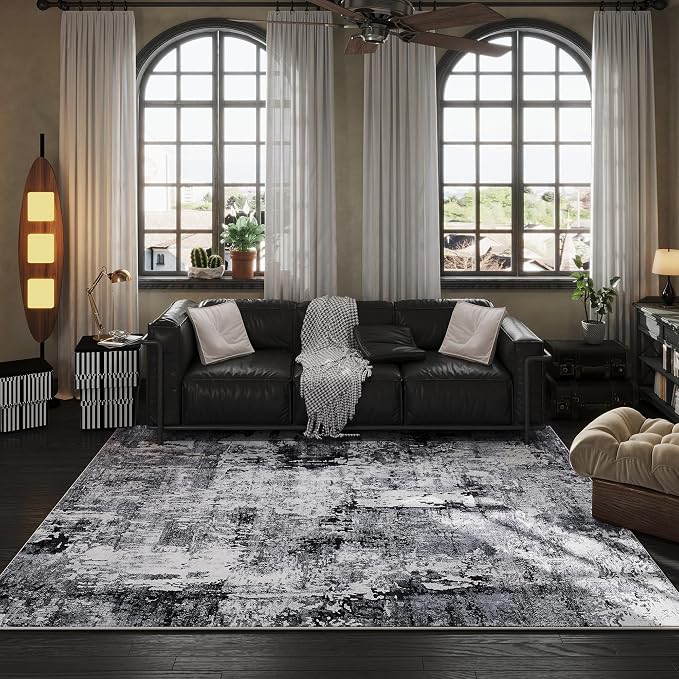 Rugcomf 6x9 Rug Washable Bedroom Rug Large Soft Area Rug Abstract Pattern - Image 4