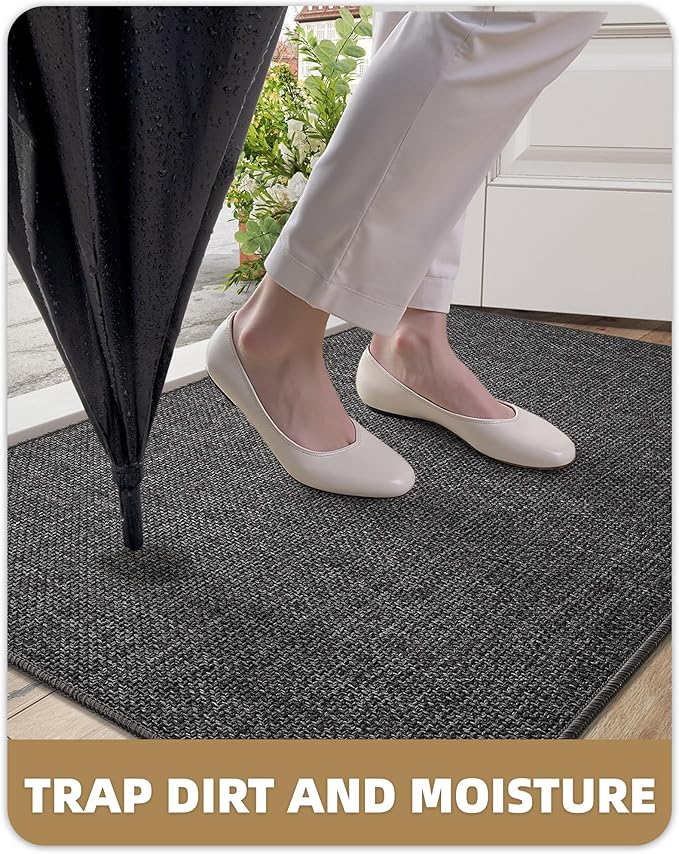 Color&Geometry Ultra Thin Indoor Door Mat 24"x36", Non Slip Rubber Backed Dirt - Image 6