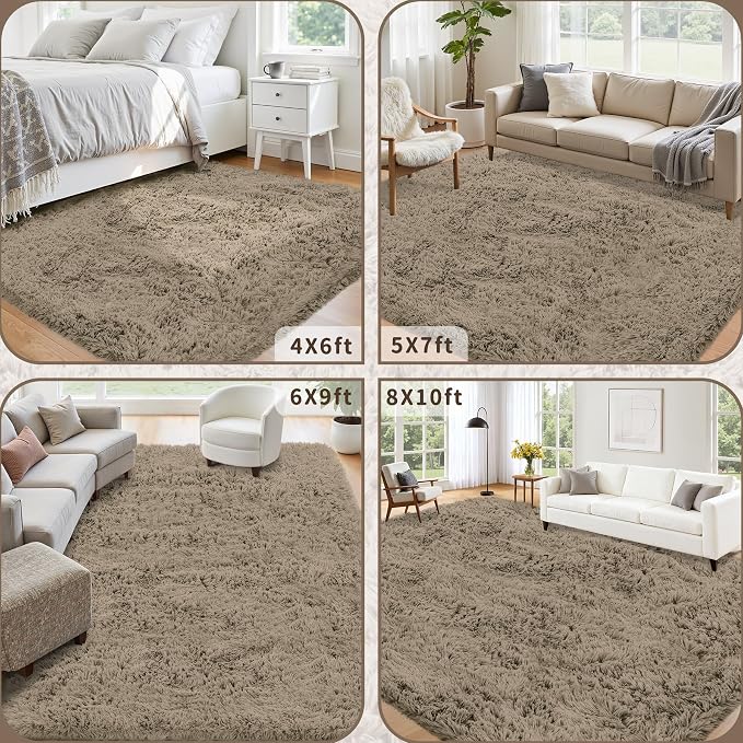 6x9 Area Rug for Living Room: Ultra Soft Fluffy Rug Modern Large Thicked Shag - Image 5