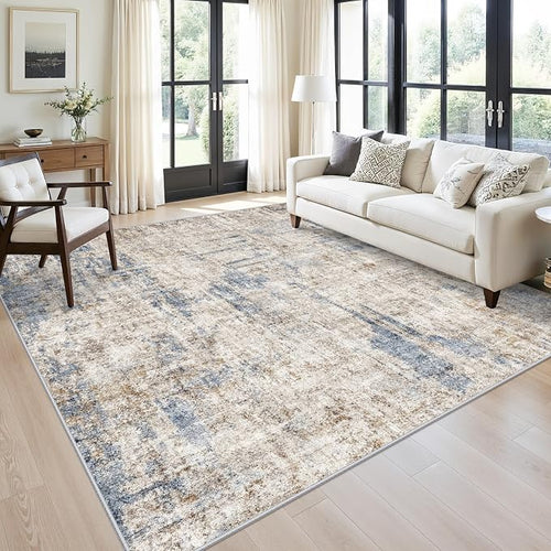 8x8 Square Area Rug Living Room – Non-Slip Washable Large Floor Carpet by ZHXXUJ