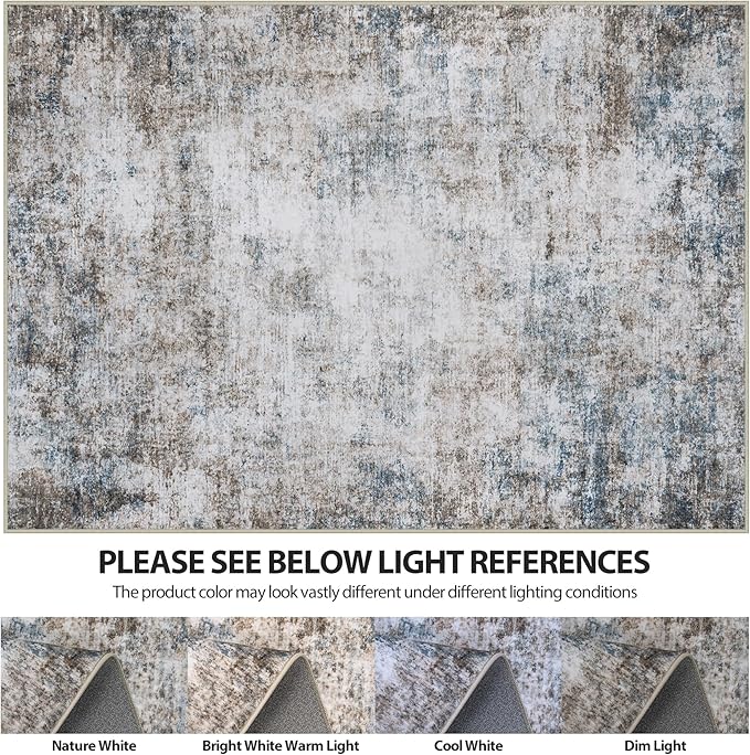 5x7 Area Rugs for Living Room Rug Washable: Abstract Rug for Dining Room - Image 7