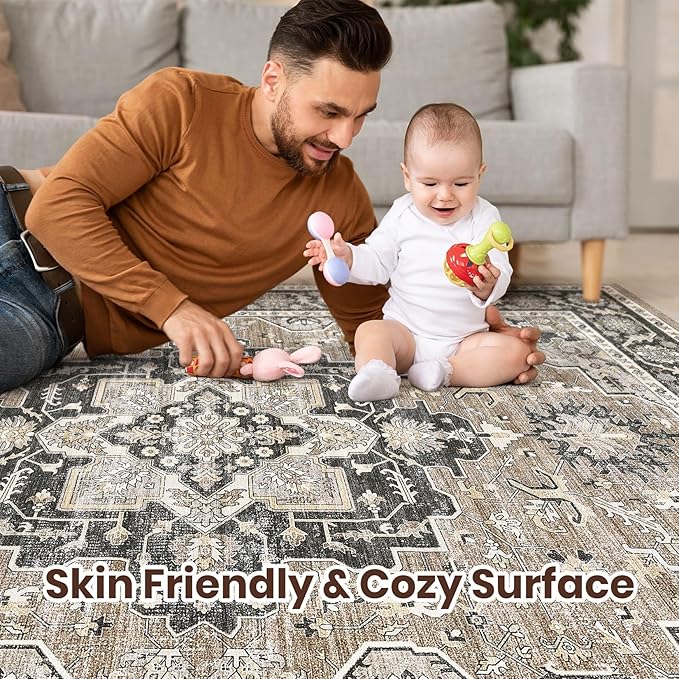 Vintage Living Room Area Rug 5x7 - Image 3