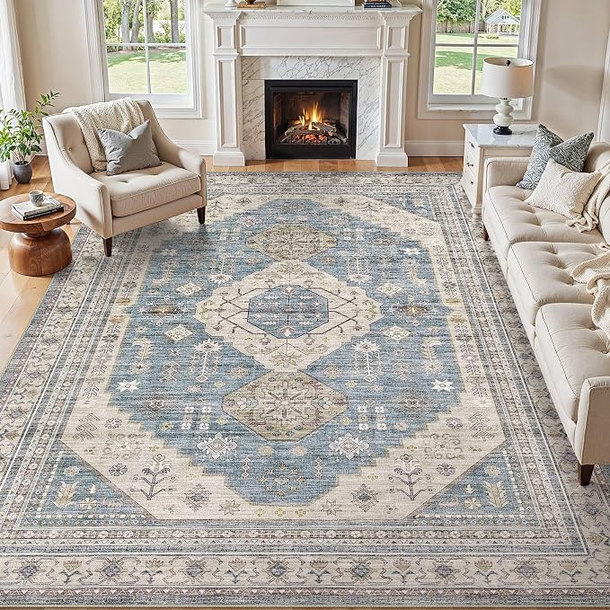 9x12 Washable Area Rug, Large Rugs by JessibouAreaRug