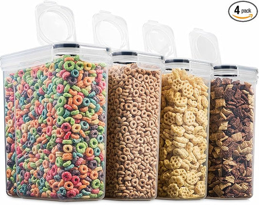 4 Pack Airtight Cereal & Dry Food Storage Container by Seseno