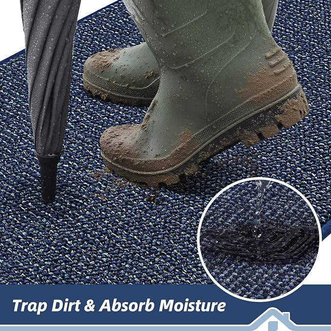 BEQHAUSE Dirt Trapper Door Mat 24" x 60", Non-Slip Washable Doormats Entrance - Image 3