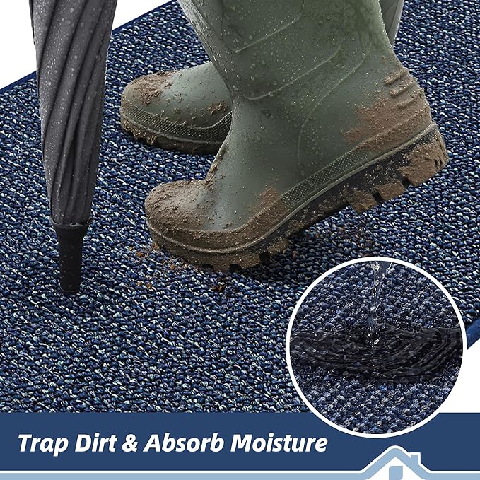 BEQHAUSE Dirt Trapper Door Mat 20" x 48", Non-Slip Washable Doormats Entrance - Image 3