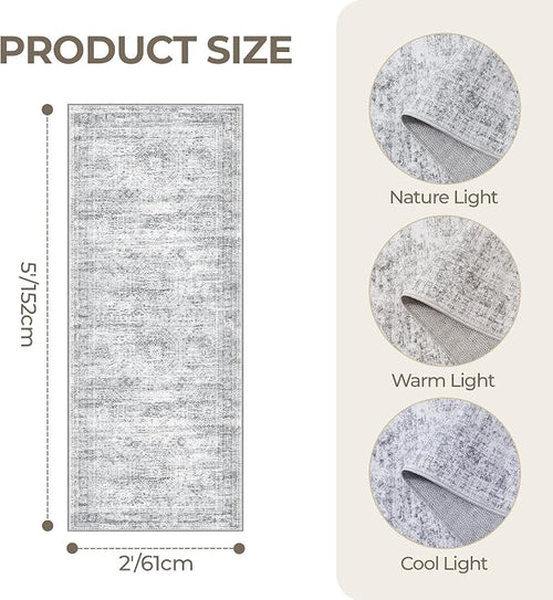 2x5 Rug Runner Washable for Entryway, Soft Bathroom Rugs - Image 2