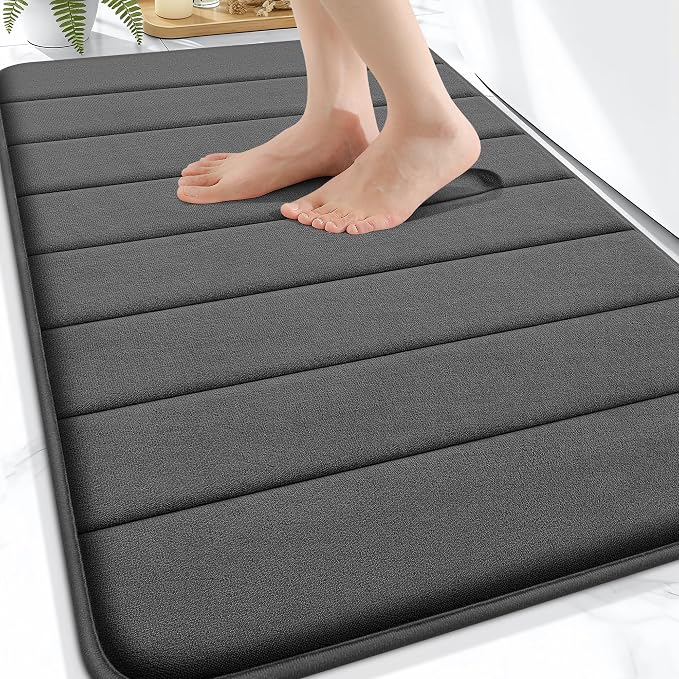 OLANLY Memory Foam Bath Mat 32x20, Super Soft Absorbent Bathroom Rugs, Quick Dry by OLANLY