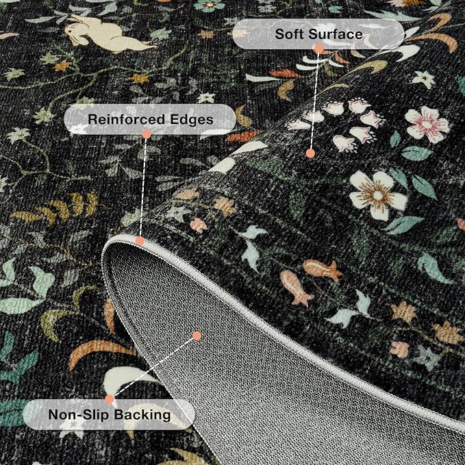 6x9 Area Rugs Washable Rug: Large Boho Living Room Rug Soft Non-Slip Low Pile - Image 6