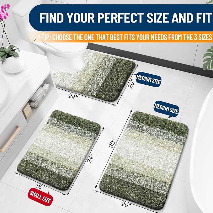 OLANLY Bathroom Runner Rugs Mat 47x24, Extra Soft Absorbent Microfiber Bath Rugs - Image 2
