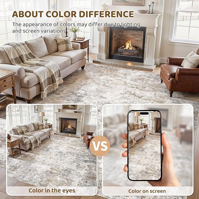 UERMEI 10x11 Area Rug Living Room Rugs - Image 4