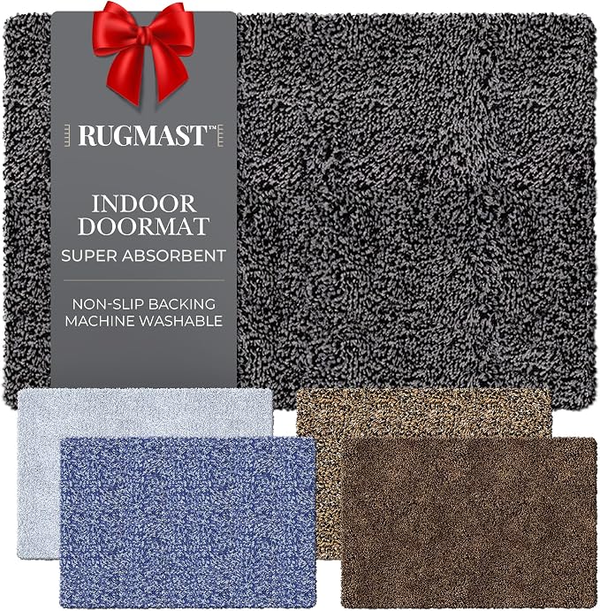 Premium Microfiber Indoor Door Mat – 36"x60" Washable Entry Mat, Waterproof by RugMast