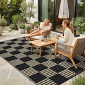 Garvee Waterproof Outdoor Rug 5x8, Checkered Foldable Plastic Straw Patio by Garvee