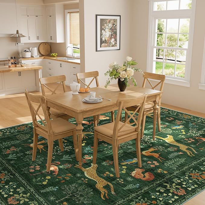 DUKINO 6x9 Rug, Washable Animal Living Room Rug - Image 6