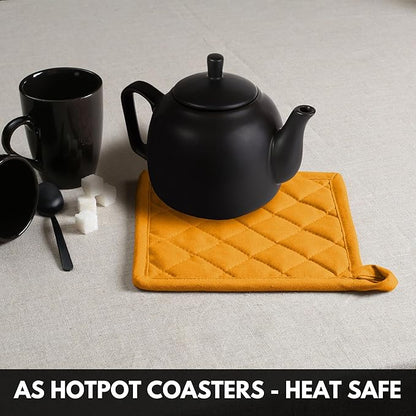 Oven Mitt & Pot Holder 100% Cotton Set of Heat Resistant Oven Gloves & Hot Pads - Image 6