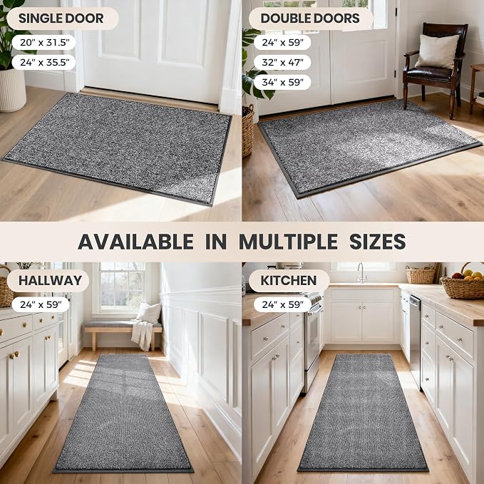 PURRUGS Dirt Trapping Door Mat 34" x 59", Non-Slip Machine Washable Entry Rug - Image 9