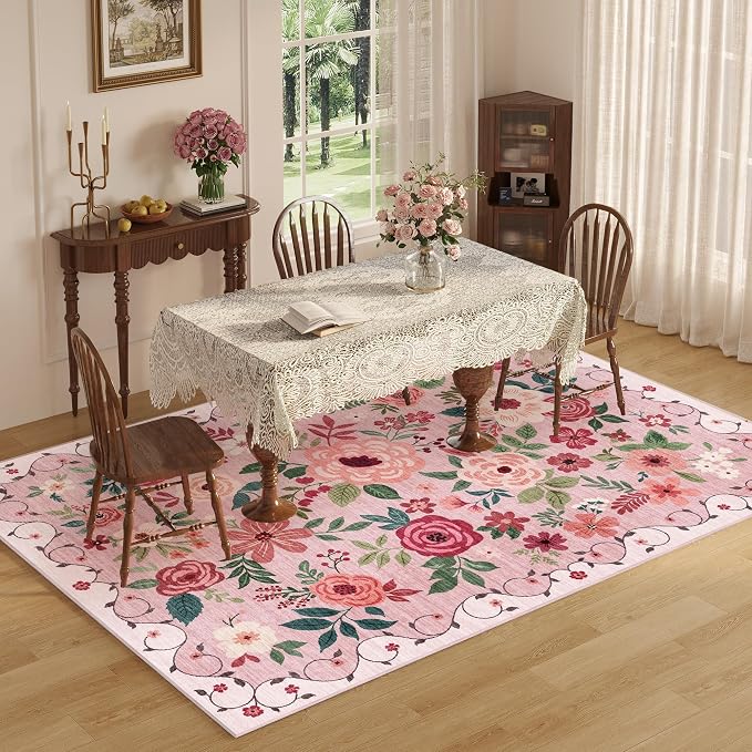 DUKINO 9x12 Area Rug, Floral Rugs - Image 3