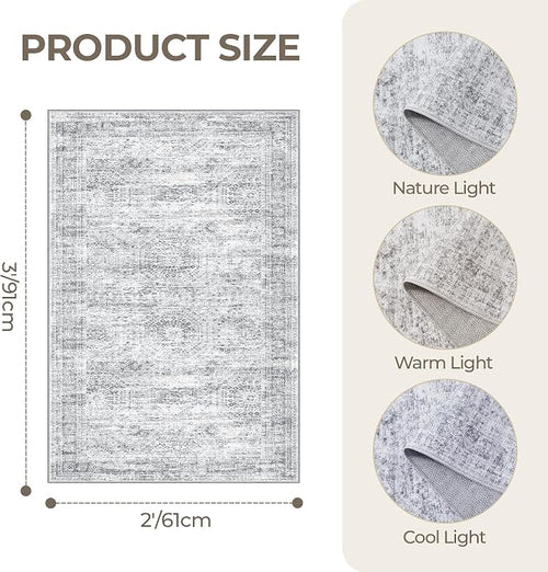 2x3 Washable Rug Runner for Bathroom, Soft Entryway Rug for Laundry Room - Image 2