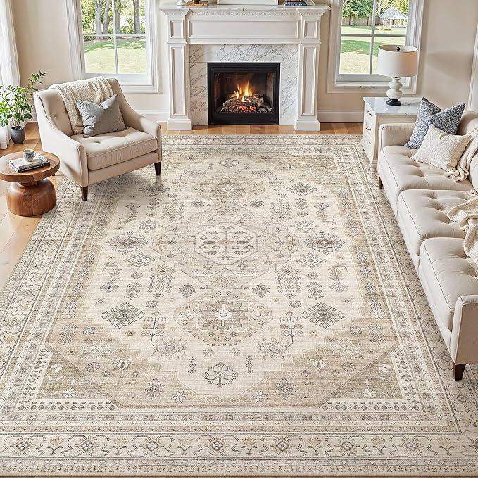 9x12 Washable Area Rug, Large Rugs by JessibouAreaRug