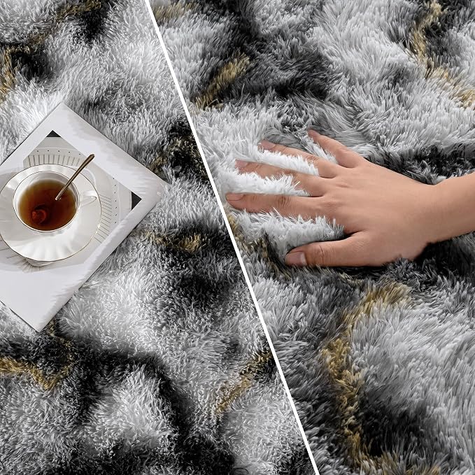 Deerhoo Large Shag Area Rugs 5 x 8, Tie-Dyed Plush Fuzzy Rugs - Image 9