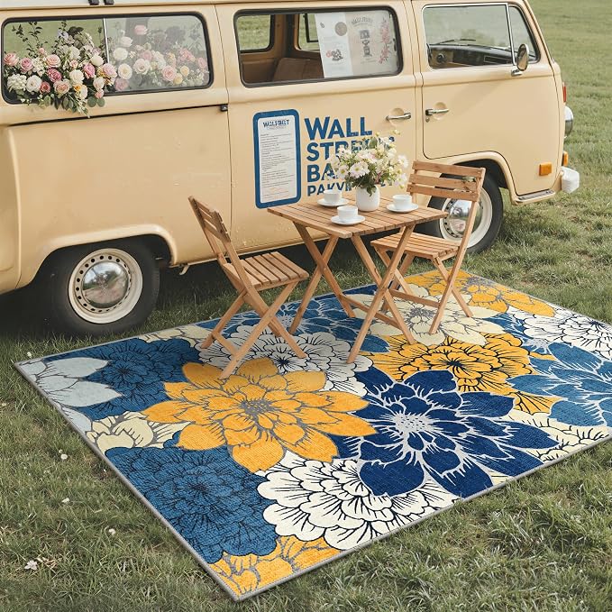 GENIMO Indoor Outdoor Area Rug 5'x8', Machine Washable Rugs - Image 4
