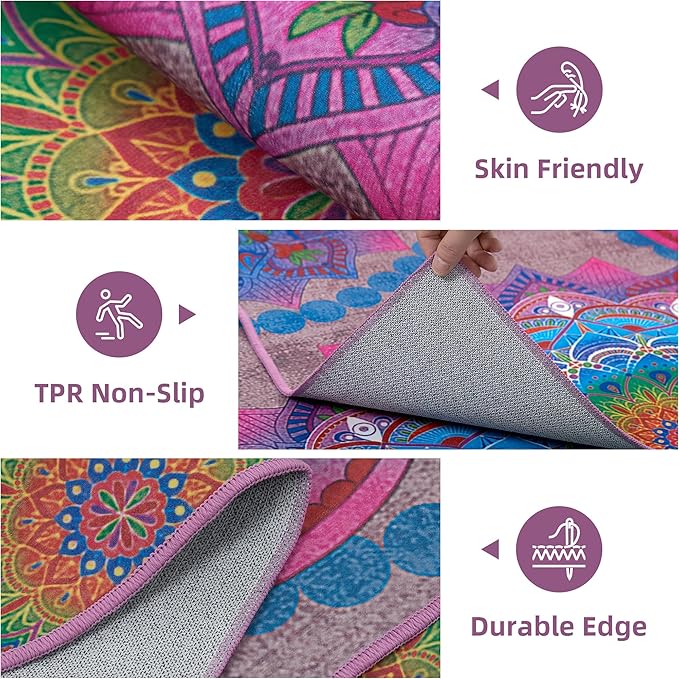 Arenarug Meditation Indoor Outdoor Rug 4x6 ft Mandala Pattern Rug Boho Style - Image 5