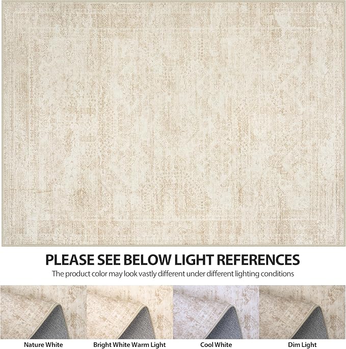 5x7 Area Rugs for Living Room Rug Washable: Abstract Rug for Dining Room - Image 7