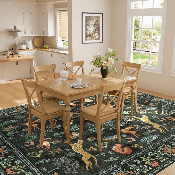 DUKINO 6x9 Rug, Washable Animal Living Room Rug - Image 6