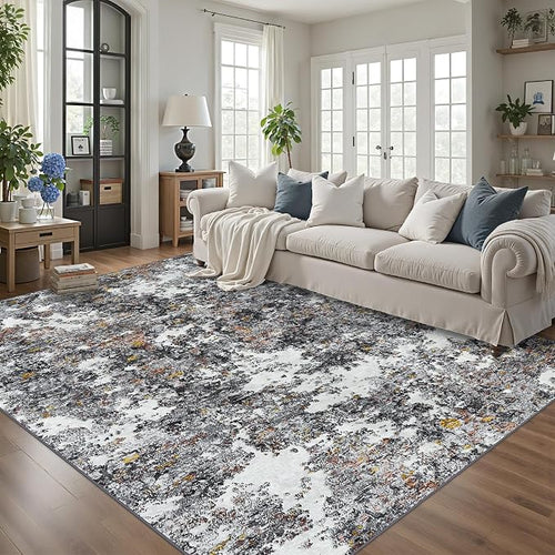 8x10 Area Rug for Living Room Bedroom: Large Washable Rug by Tosuoka